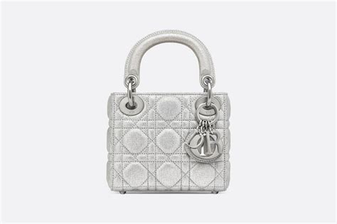 Nano Lady Dior bag in metallic lambskin 